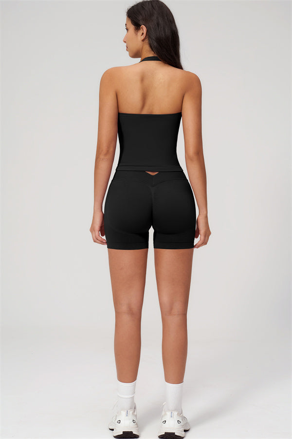 The Empower Halter Crop Top Shorts 2-Piece Set