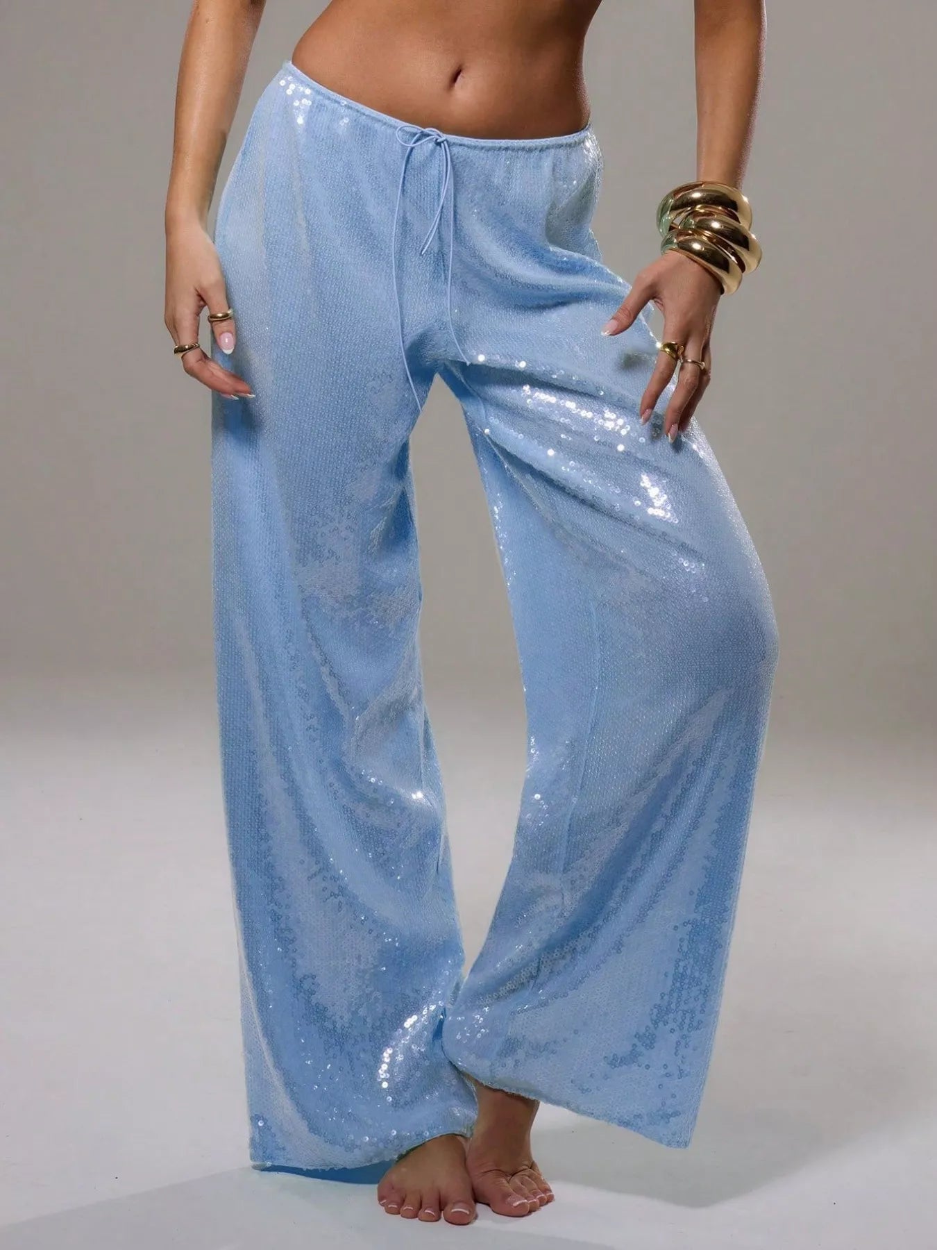 Sequin Wide Leg Pants