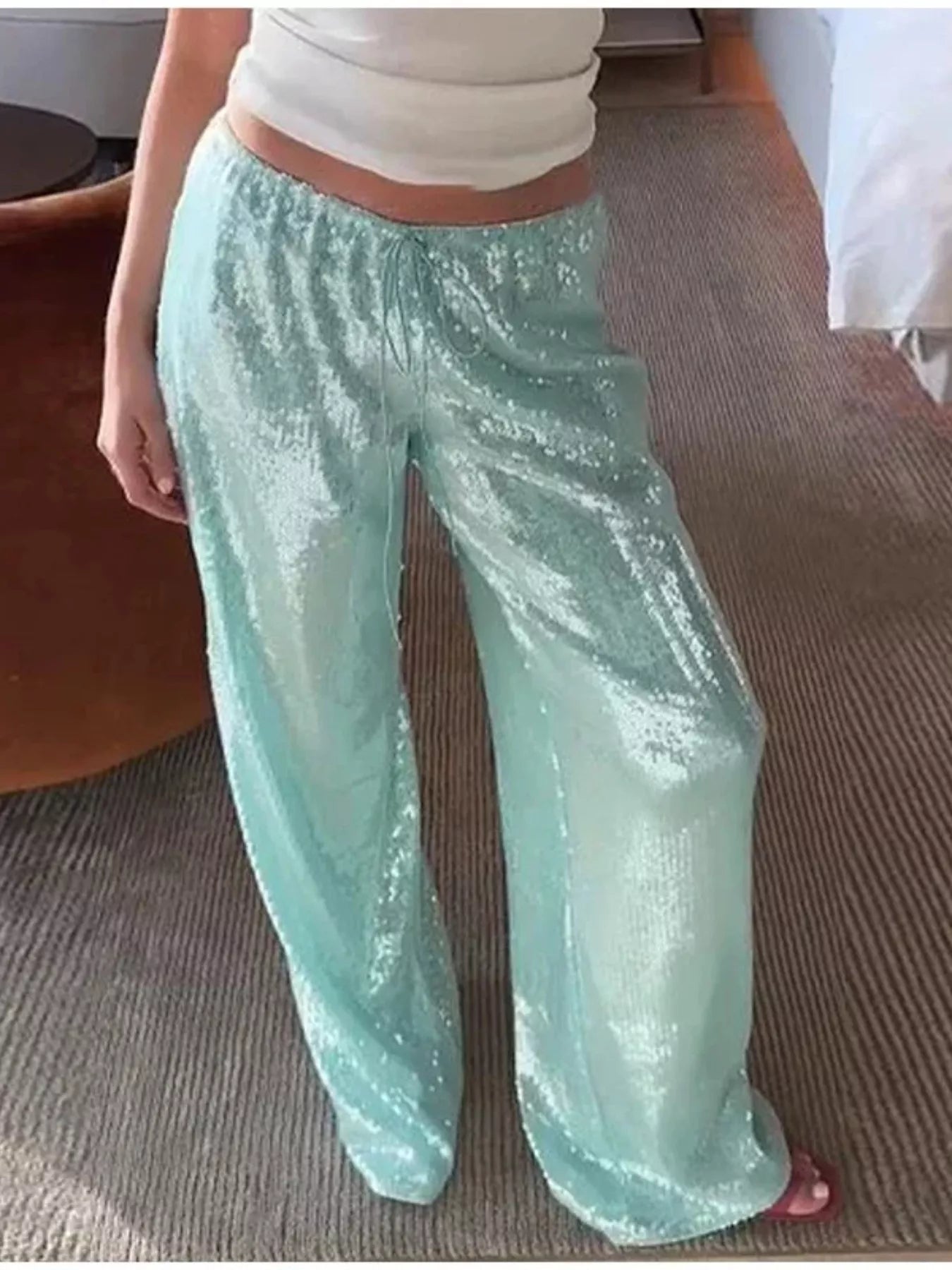 Sequin Wide Leg Pants