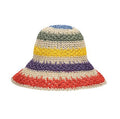 Rainbow Woven Straw Bucket Hat