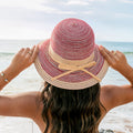 Multi-Stripe Bow Accent Sunhat