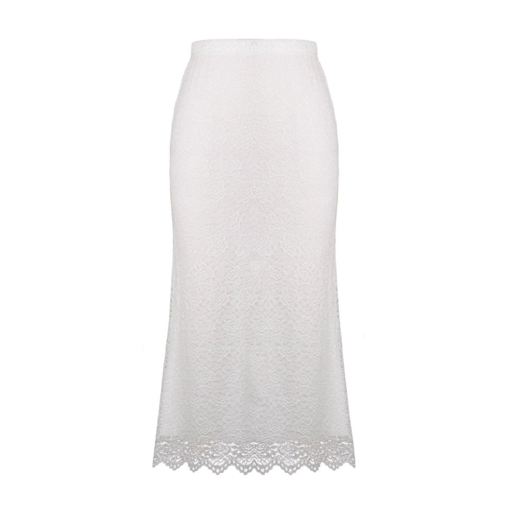 Women Clothing Lace Skirt Spring Summer High Waist One Step Skirt Sexy Slim Hip Long Skirt
