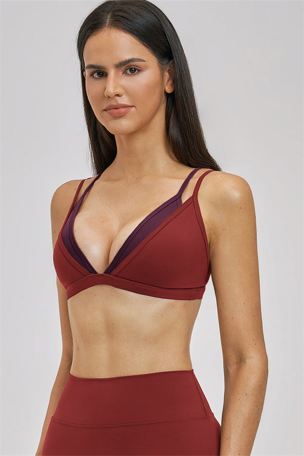 The Seraphine Layered V Sports Bra Skirt 2-Piece Set