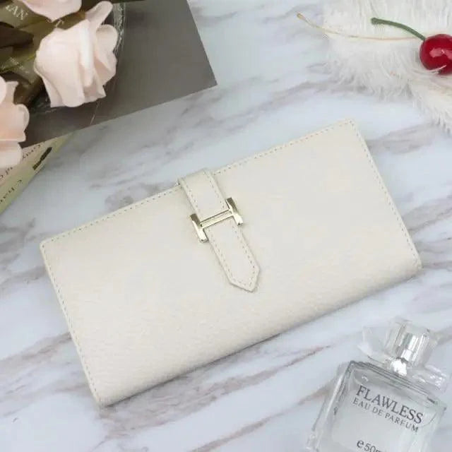 Genuine Leather Wallets, Coin Purses For Female Vintage Style Solid Colors Thin Clutch Phone Bag Wallet for Women and Girls