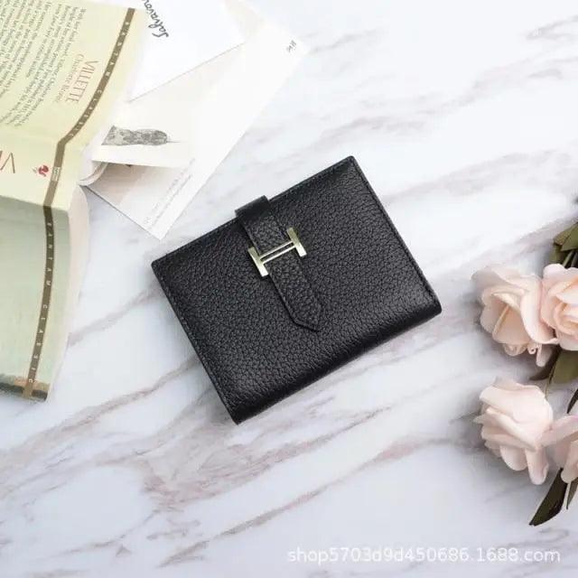 Genuine Leather Wallets, Coin Purses For Female Vintage Style Solid Colors Thin Clutch Phone Bag Wallet for Women and Girls